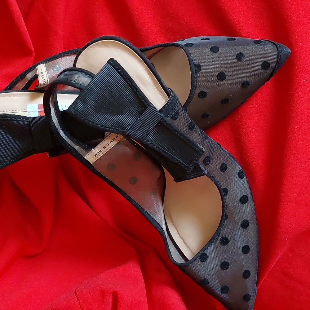 Polka-dot Black Sheer Stilettos INC International Concepts Size 9.5